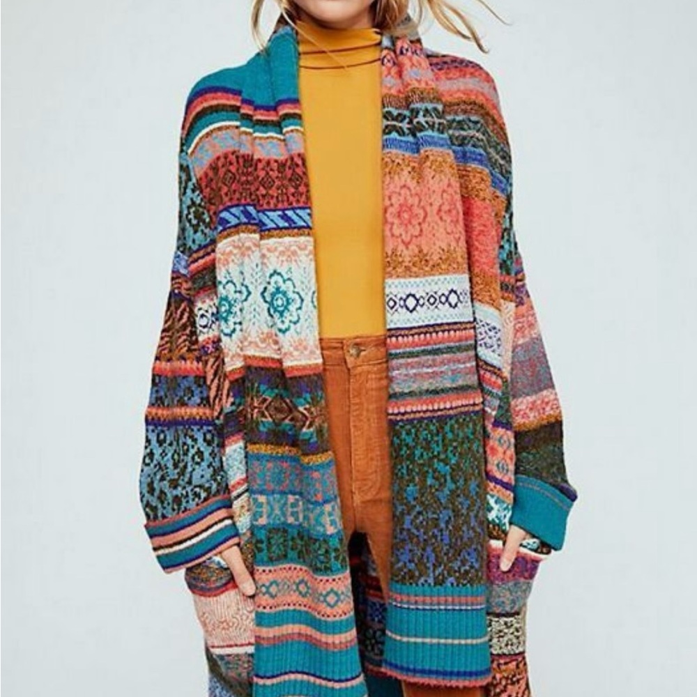 Free People xs/s Fantasia Fairisle cardigan